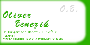 oliver benczik business card